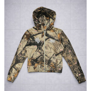 Darc Sport She Moth Kanji Iris Cherry Blossom Woodland Camo Zip Up Hoodie (S)